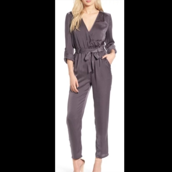 purple long sleeve jumpsuit